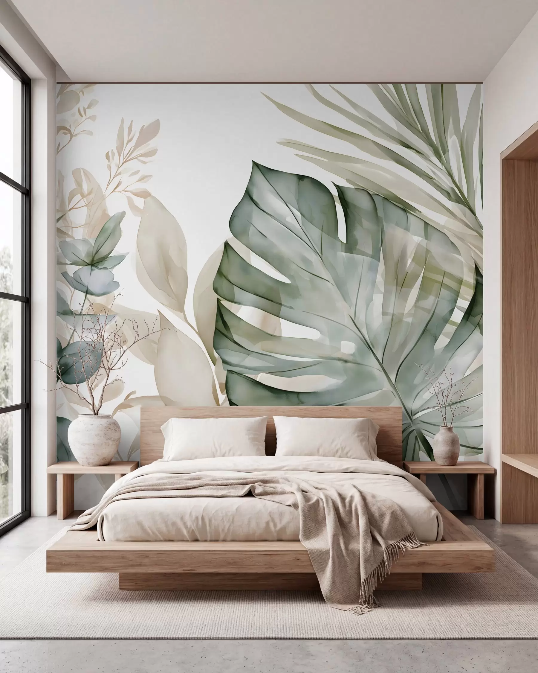 Fototapete Monstera in Aquarell w05867
