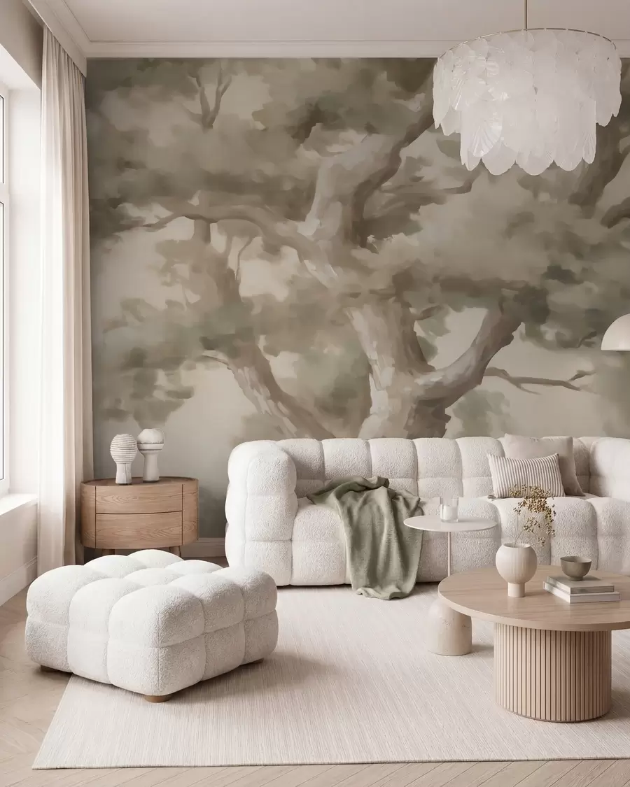 Fototapete Abstrakter Baum, Nachahmung eines Gemäldes w05875