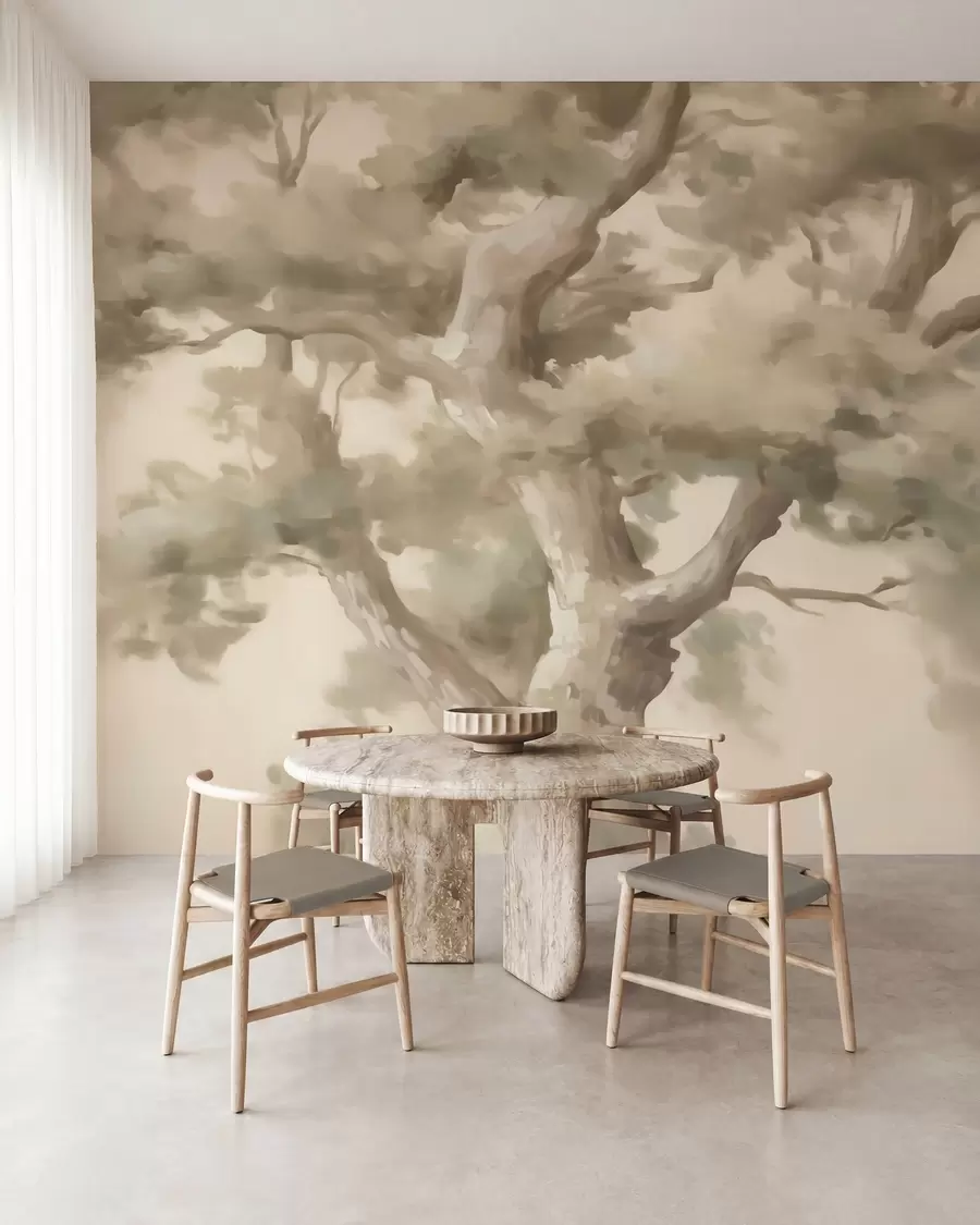Fototapete Abstrakter Baum, Nachahmung eines Gemäldes w05875