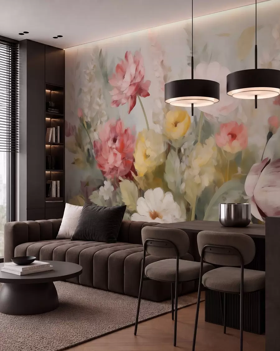 Fototapete Abstrakte Blumen, Nachbildung eines Gemäldes w05877
