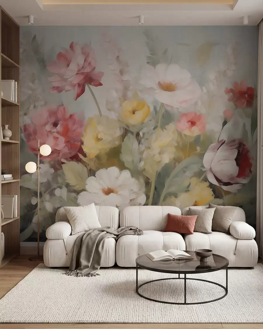 Fototapete Abstrakte Blumen, Nachbildung eines Gemäldes w05877