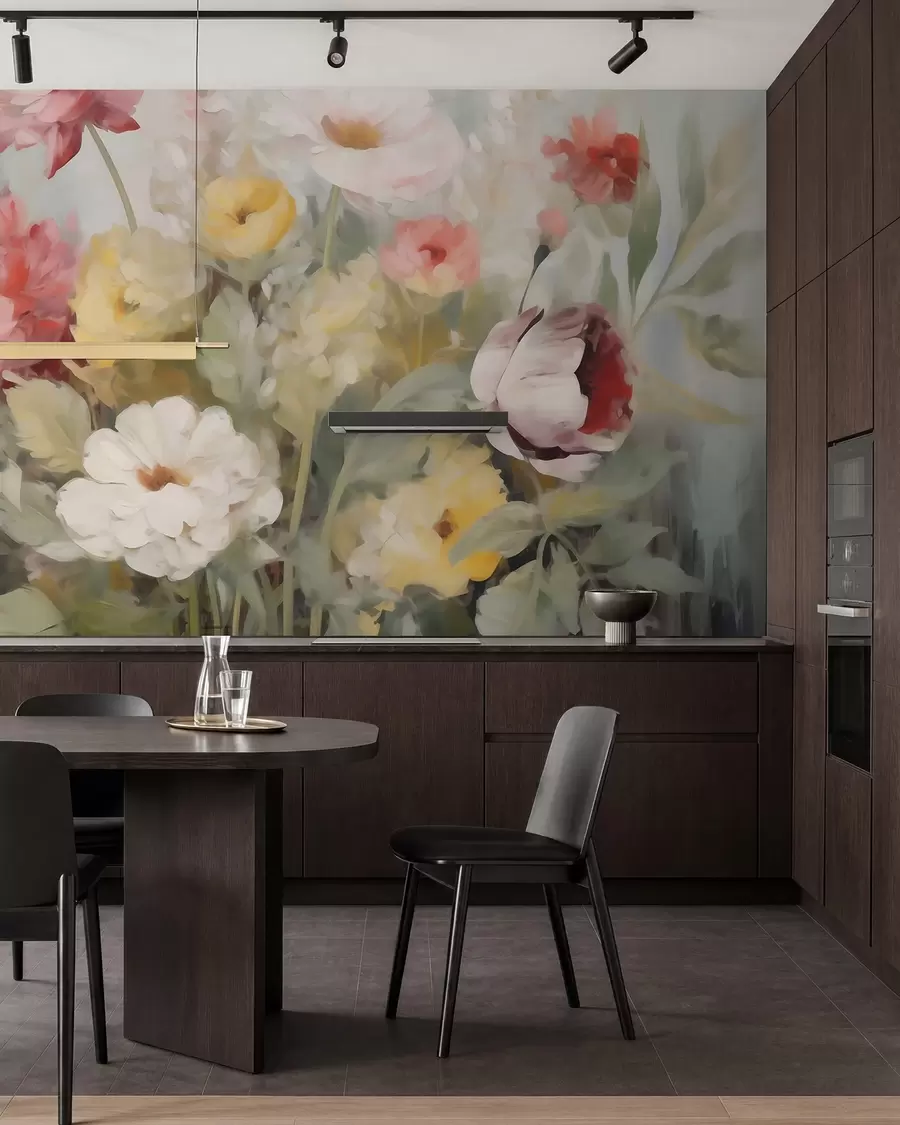 Fototapete Abstrakte Blumen, Nachbildung eines Gemäldes w05877