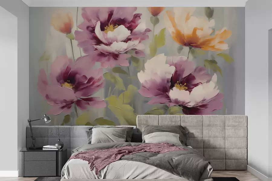 Fototapete Abstrakte, stilisierte Blumen, nachgemalte Bilder w05848