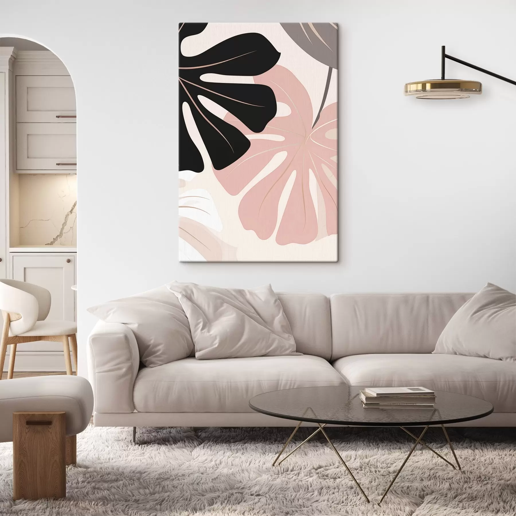 Wandbilder Grafik mit Monstera-Blattmotiv s50392