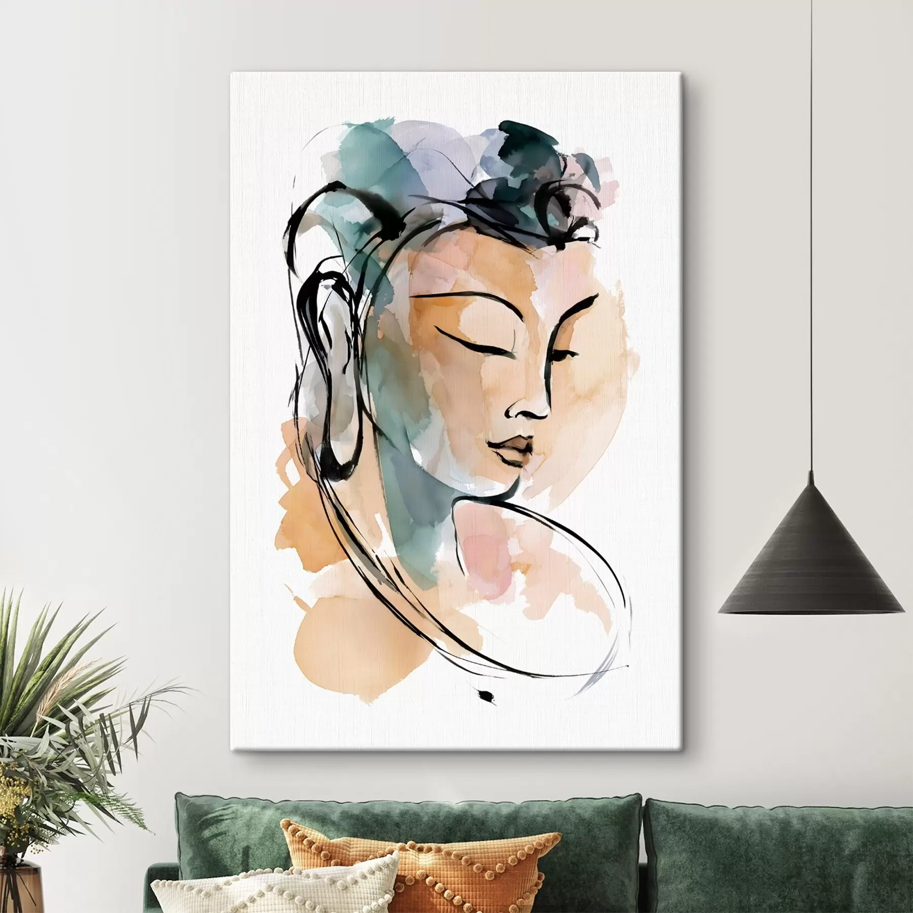 Wandbilder Eine Zeichnung des Buddha im Aquarellstil s50481