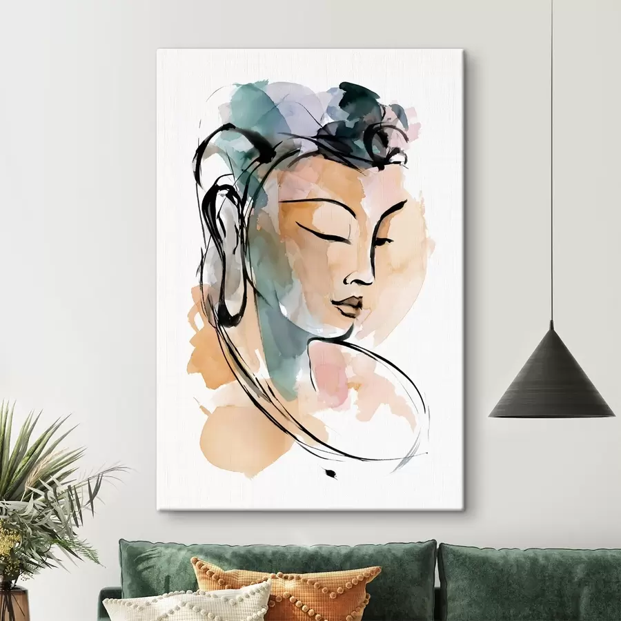 Wandbilder Eine Zeichnung des Buddha im Aquarellstil s50481