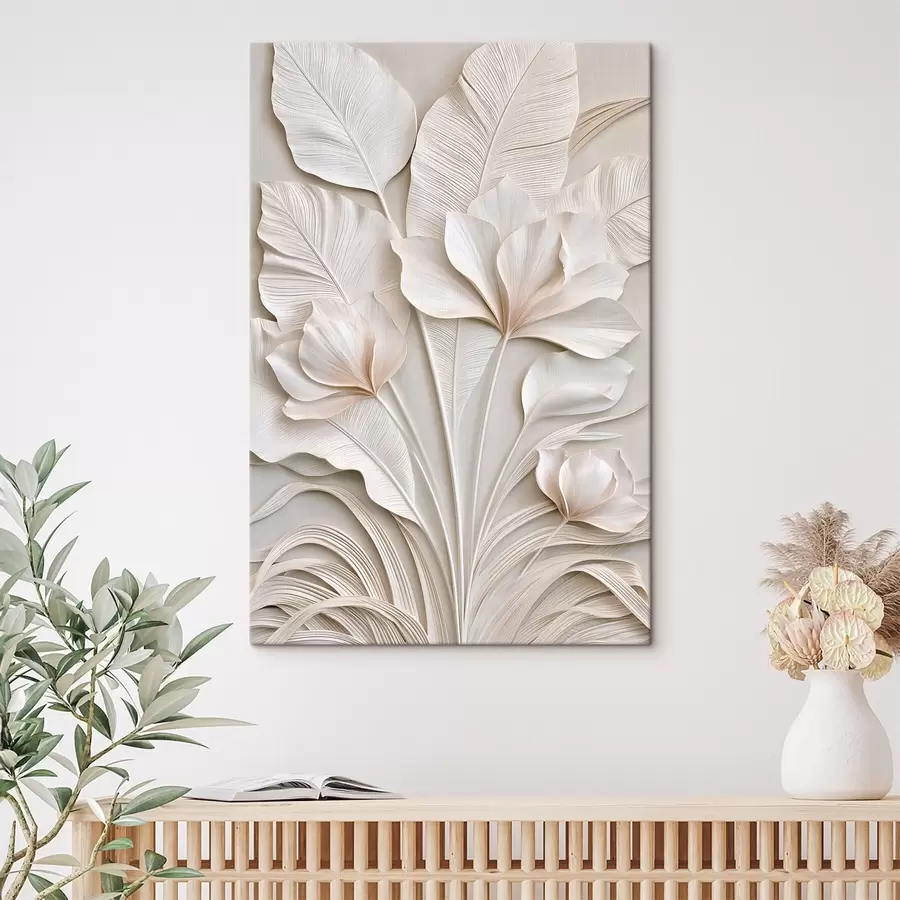 Wandbilder Tropische Blumen im Flachrelief-Stil s50515