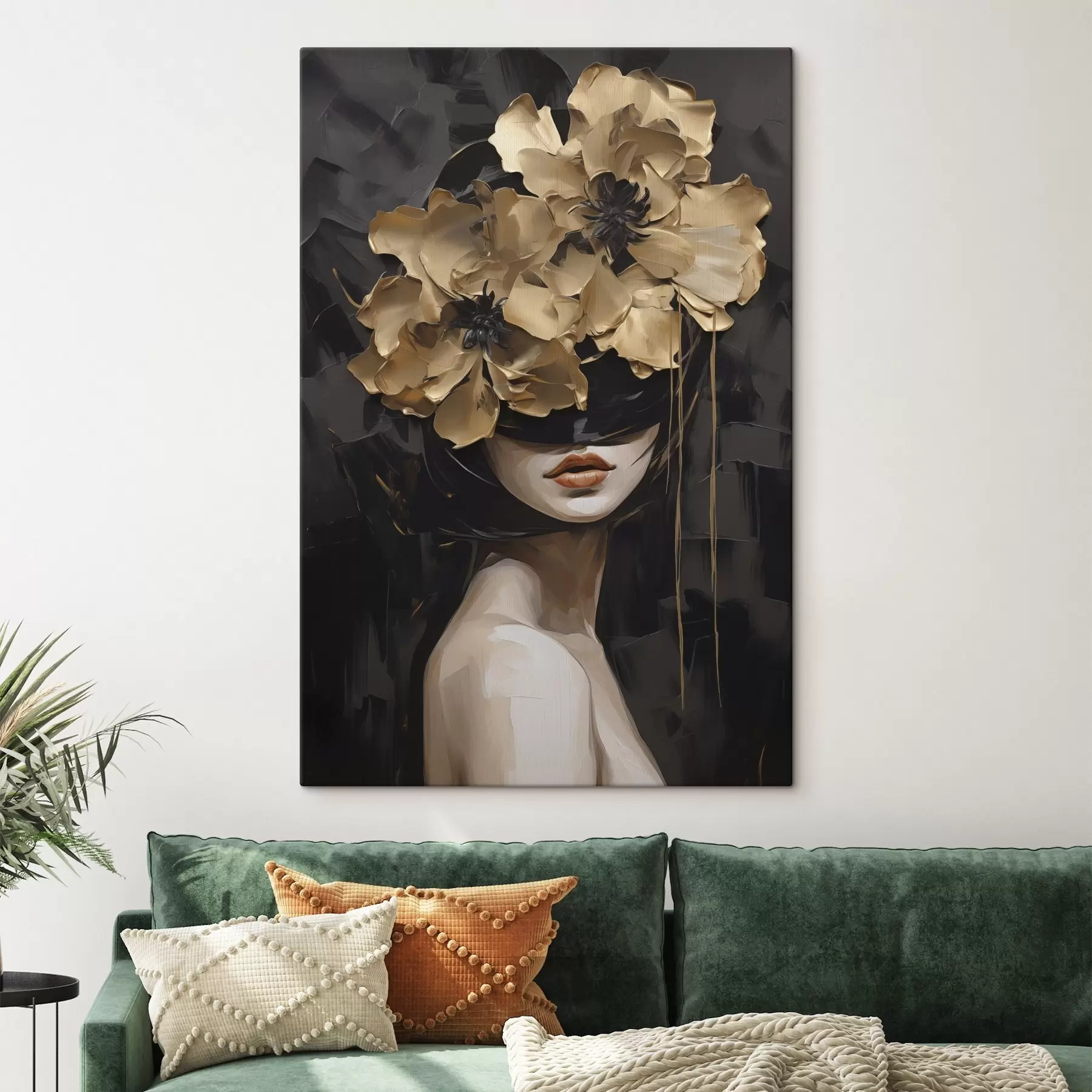 Wandbilder Ein Mädchen mit Blumen im Haar s50670