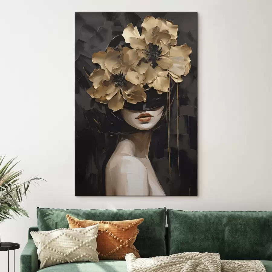 Wandbilder Ein Mädchen mit Blumen im Haar s50670