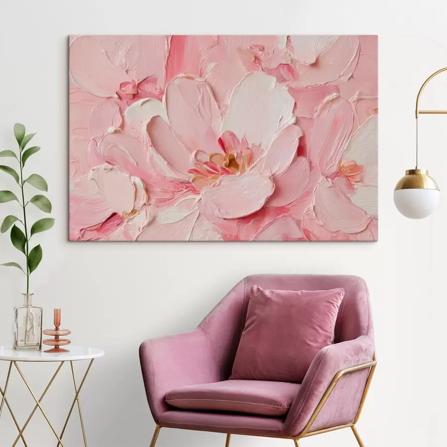Wandbilder Strukturierte rosa Blütenblätter großer Blüten s50585
