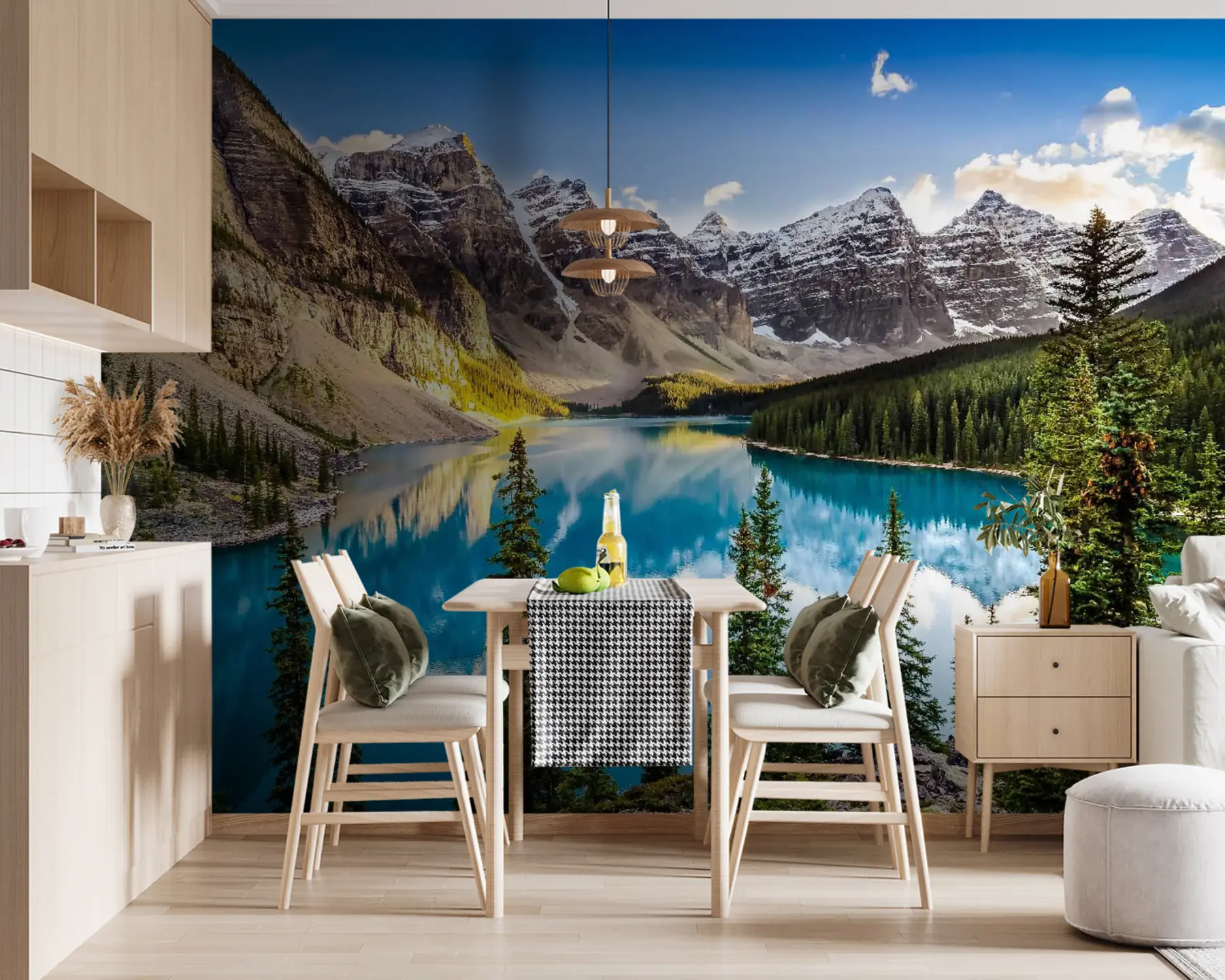 Fototapete Spiegelsee am Fuße des Berges u58602