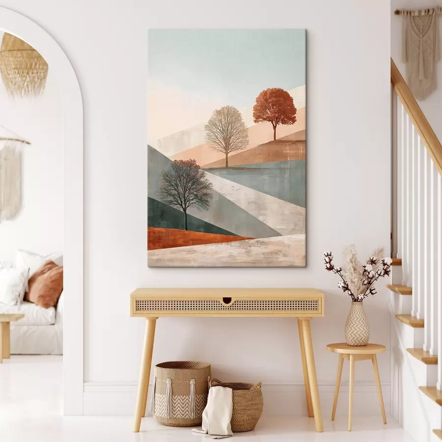 Wandbilder Abstrakte Landschaft mit Bäumen s50570