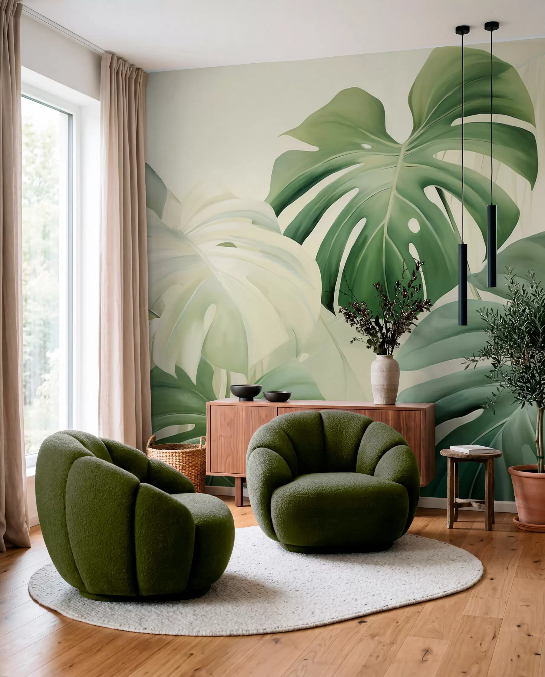 Fototapete Monstera in Grün w05909