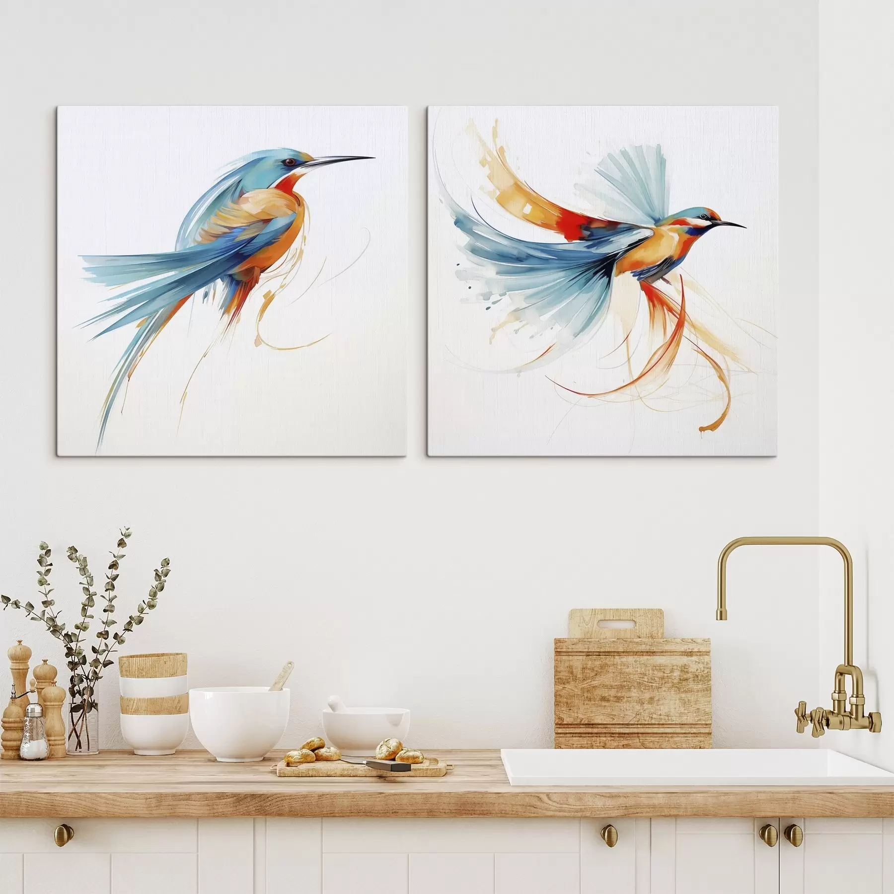 Wandbilder Abstrakter Vogel, Nachbildung eines Gemäldes m31012