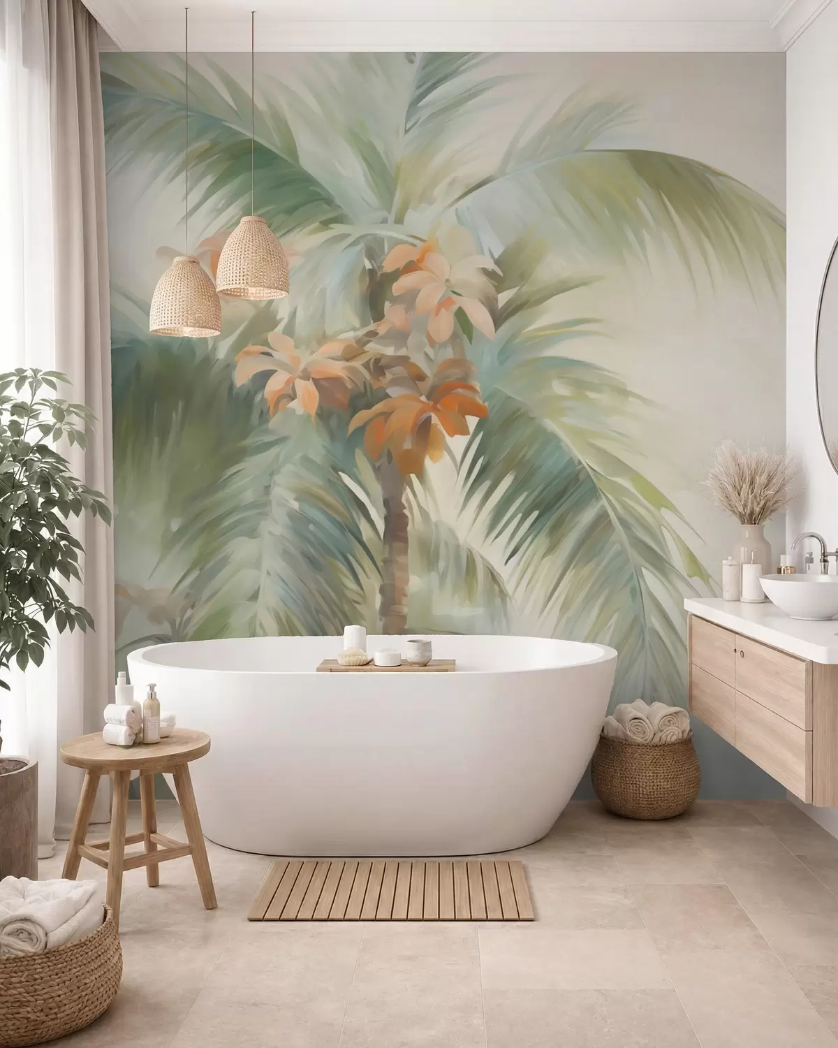 Fototapete Palme in Aquarell w05876
