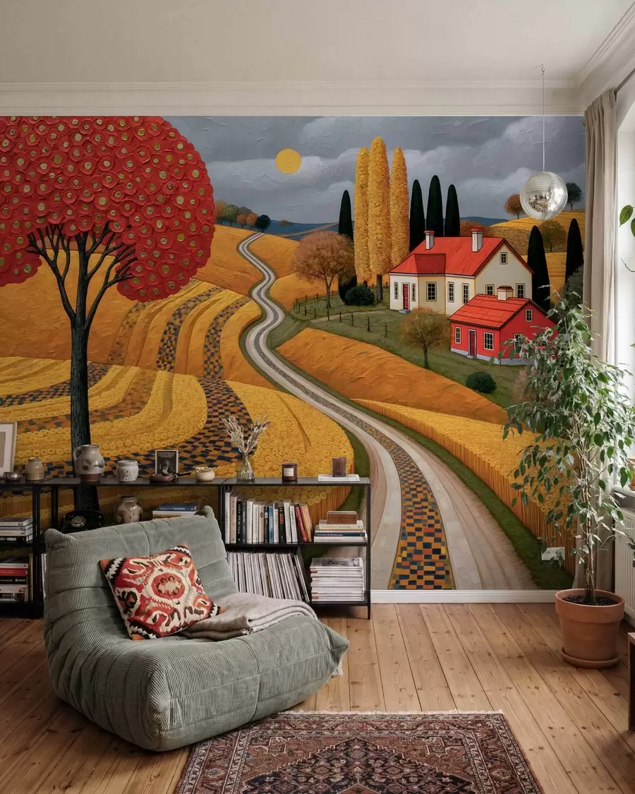 Fototapete Herbstliches Dorf w10049