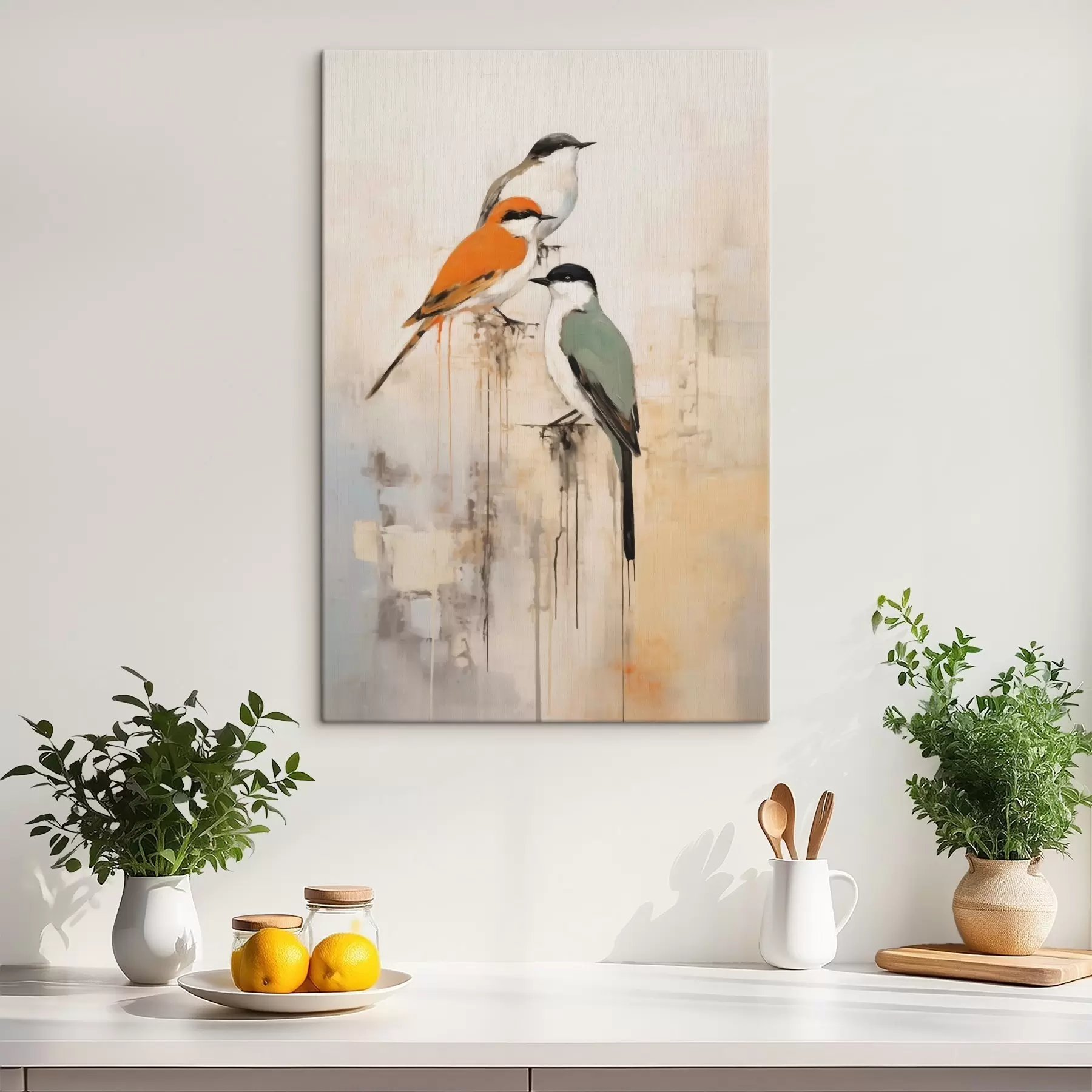 Wandbilder Abstrakte Vögel, Nachahmung der Malerei s50848