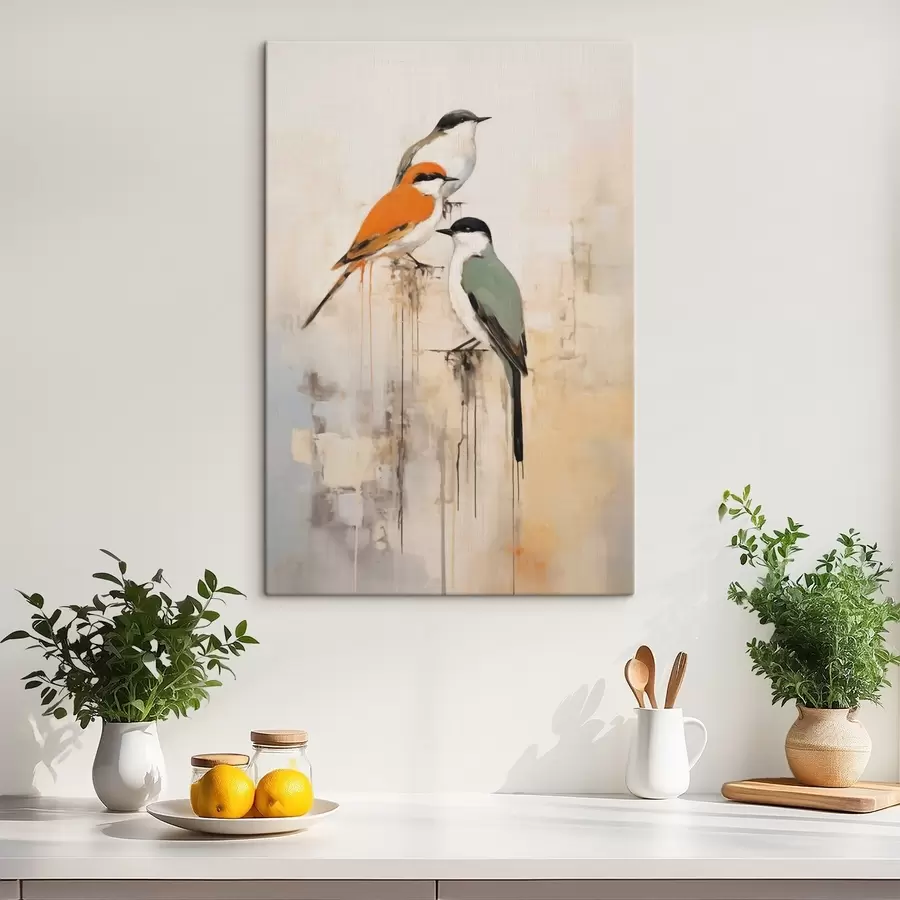 Wandbilder Abstrakte Vögel, Nachahmung der Malerei s50848
