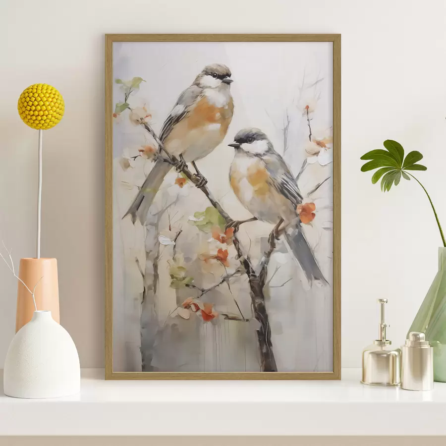 Fototapete Abstrakte Vögel, Nachbildung eines Gemäldes f50840