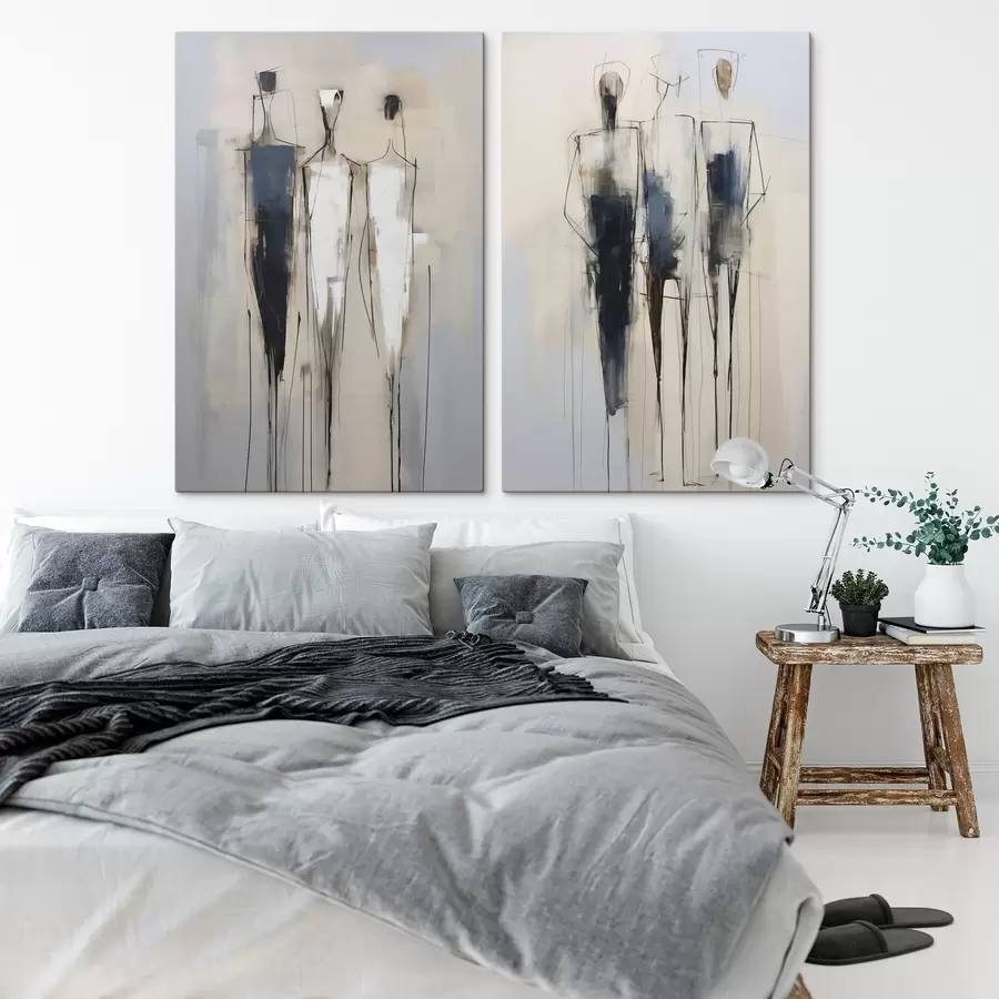 Wandbilder Abstrakte Silhouetten, Malerei-Imitation m31028