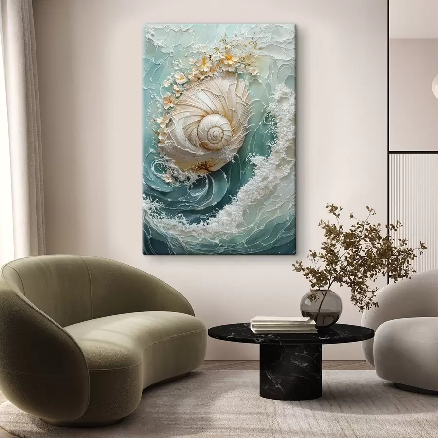 Wandbilder Perlmuttmuschel in „Sea Wave“ s50741