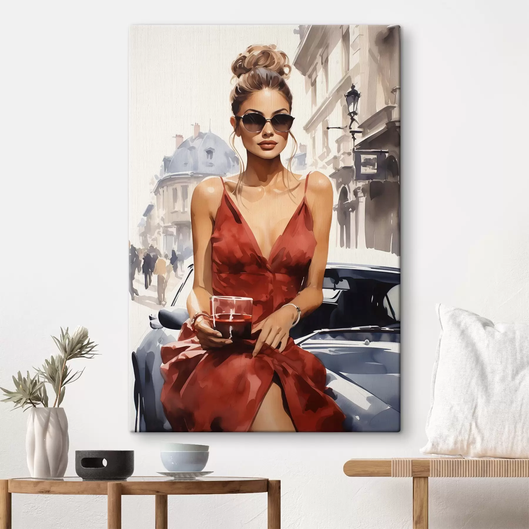 Wandbilder „Woman in Red“ von Convertible s50745