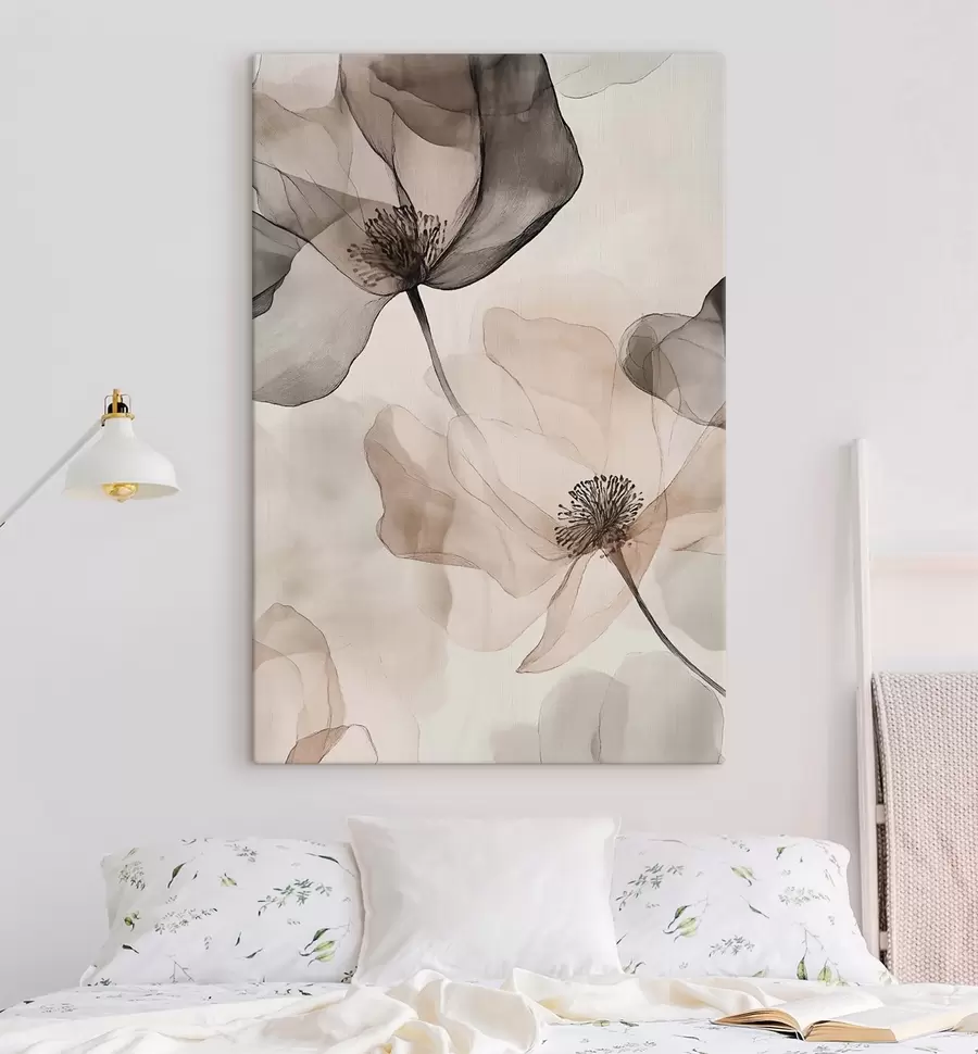 Wandbilder Durchscheinende Blumen im Dunst s50750