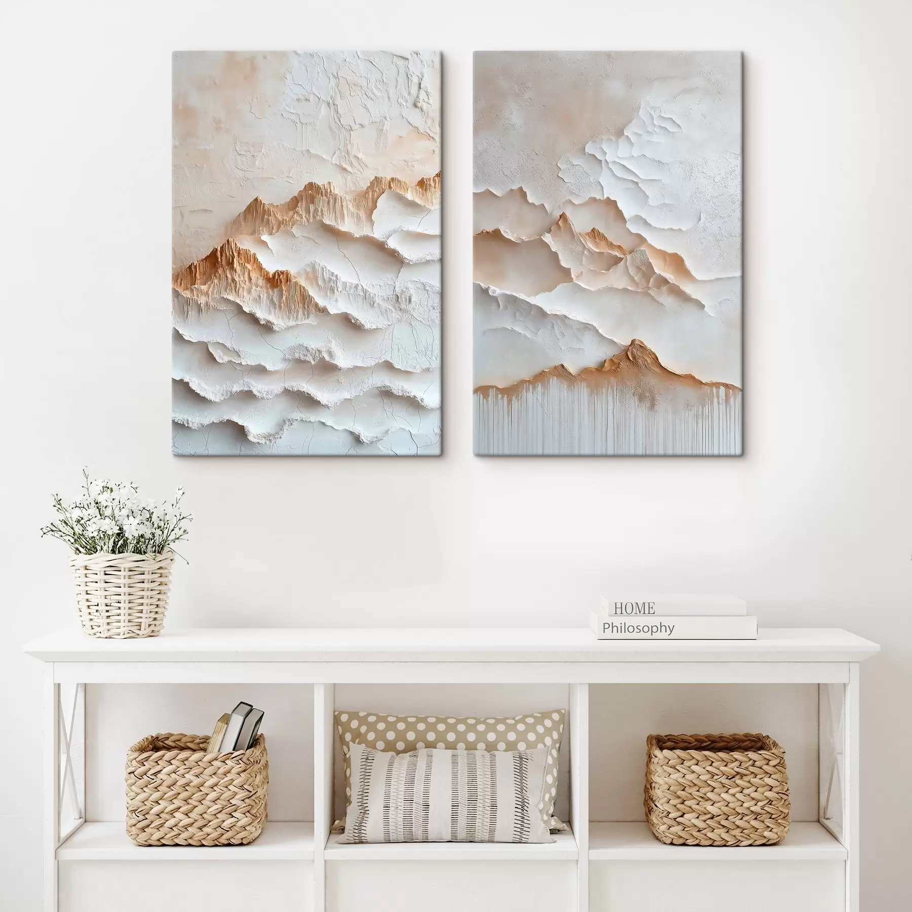 Wandbilder Strukturierte beige Spitzen m30996