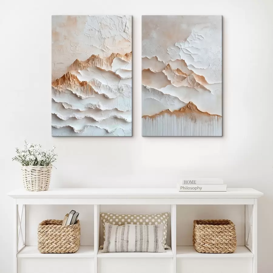 Wandbilder Strukturierte beige Spitzen m30996