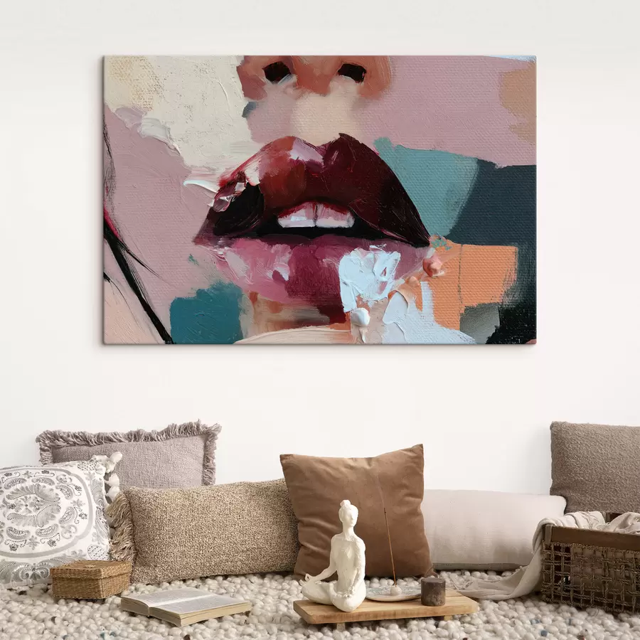 Wandbilder Lippen mit Lippenstift s50896