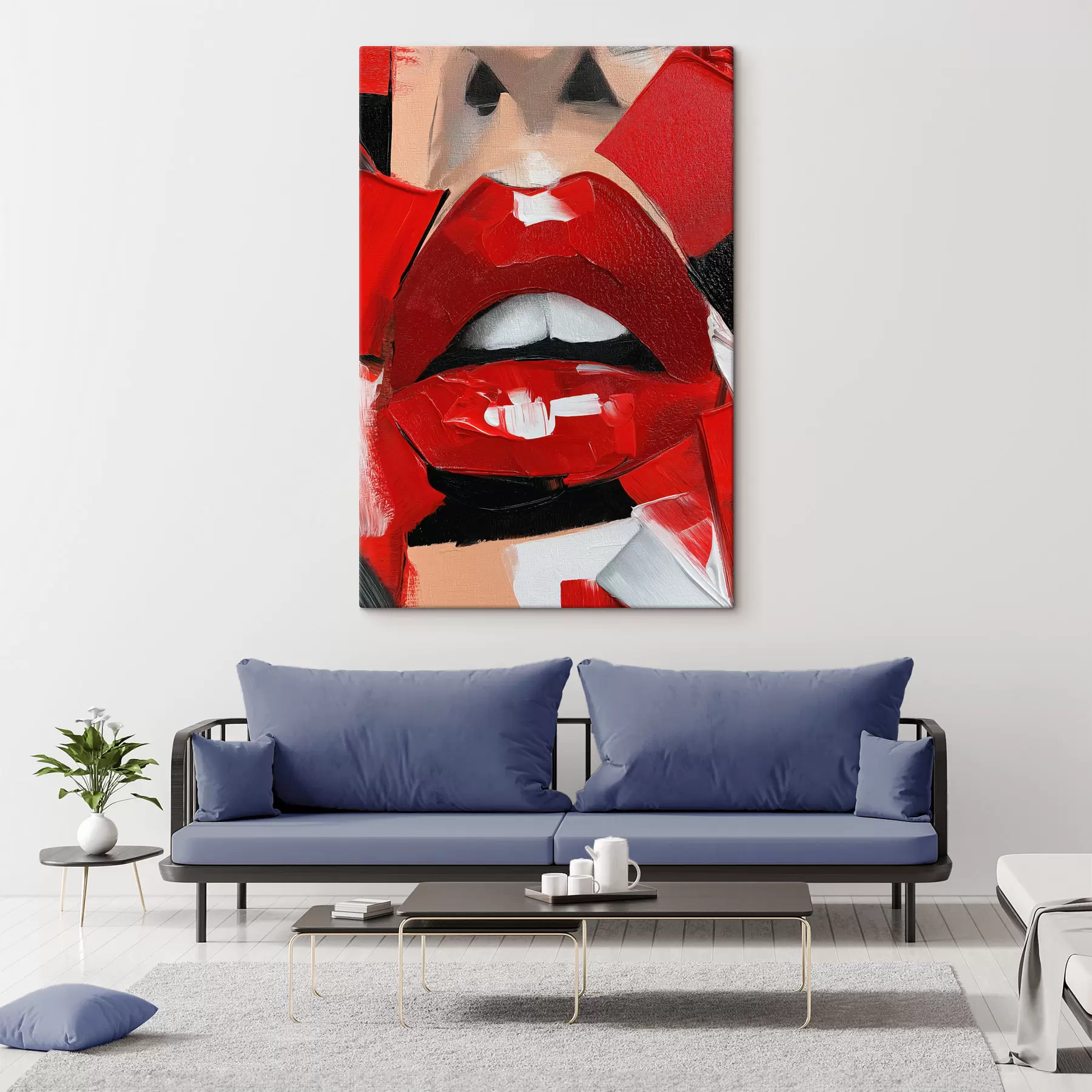 Wandbilder Rote Lippen, roter Lippenstift s50897