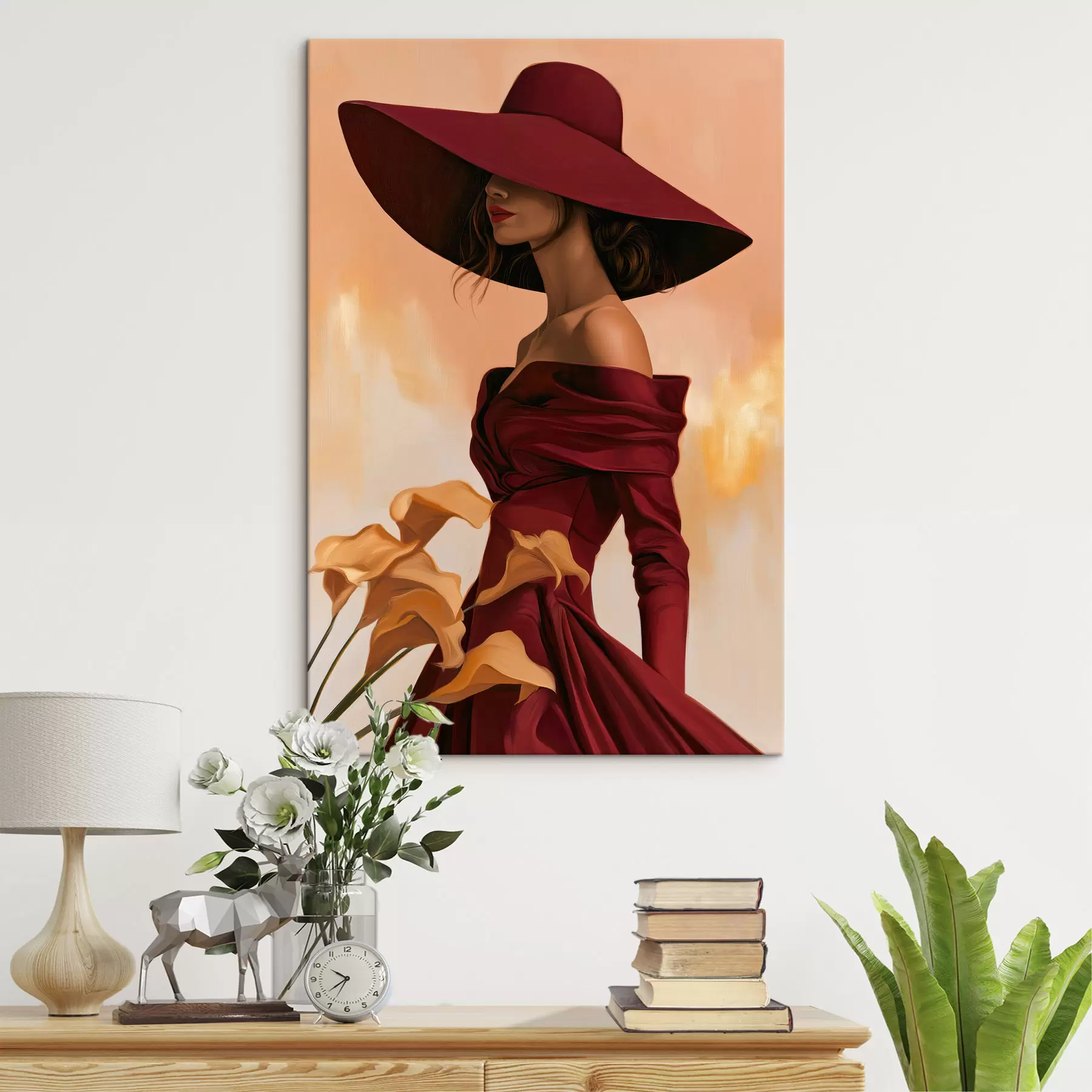 Wandbilder Frau mit Hut s50903