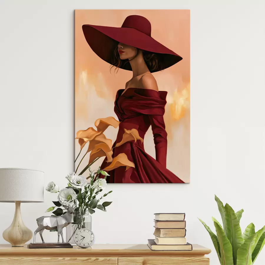 Wandbilder Frau mit Hut s50903
