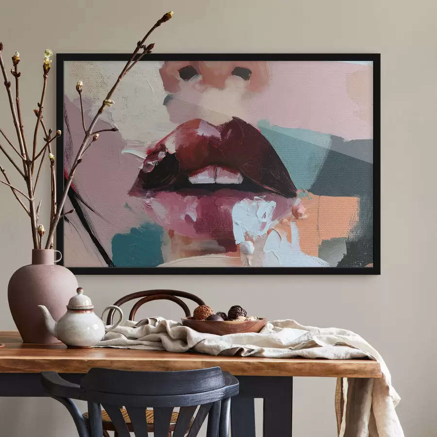 Fototapete Lippen mit Lippenstift f50896