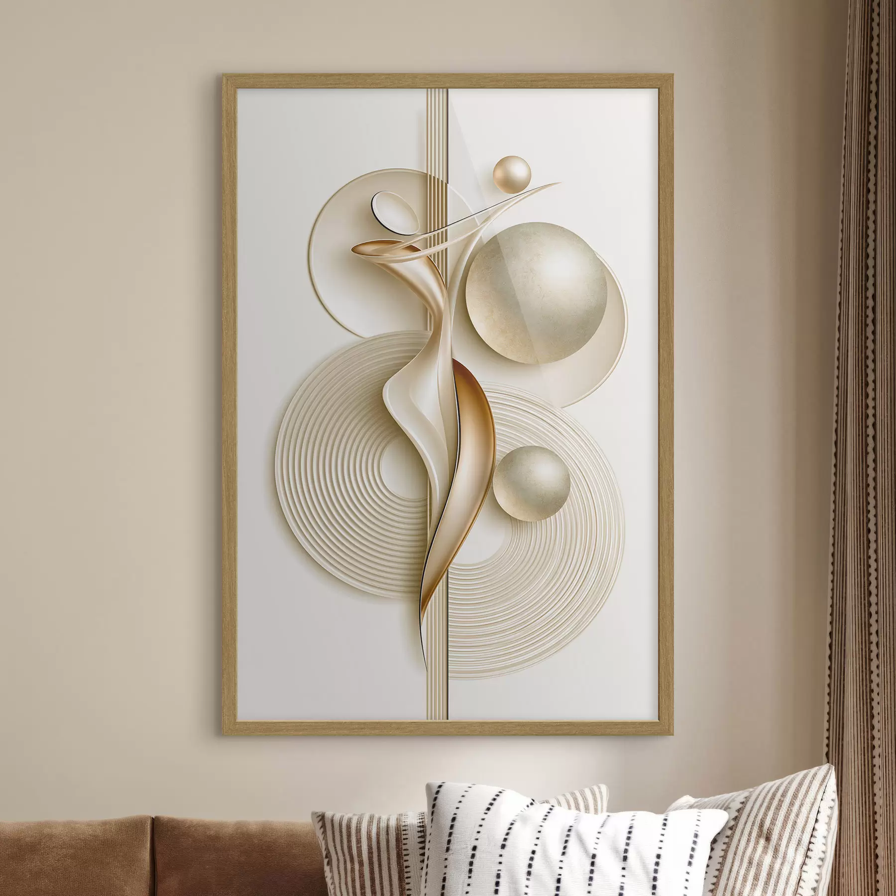 Fototapete Elegante abstrakte Figur mit Kugeln f50859