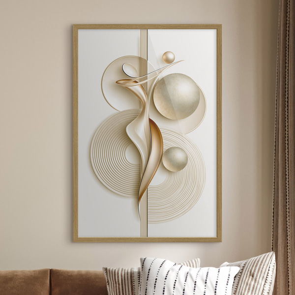 Poster Elegante abstrakte Figur mit Kugeln, Posters Abstraktion, f50859wo : Uwalls