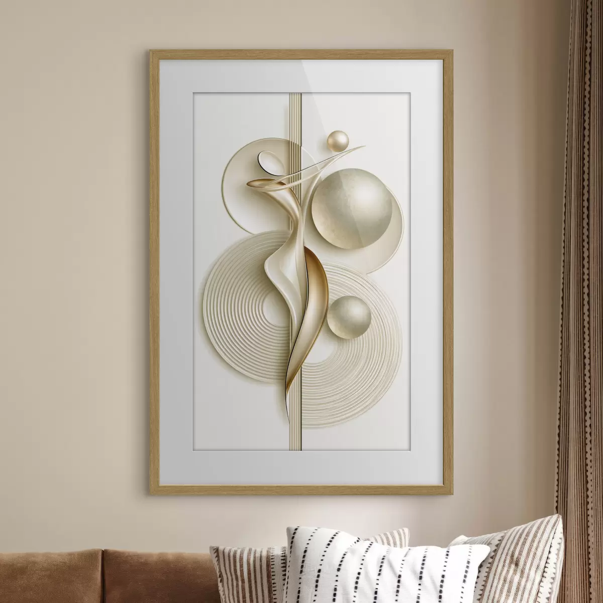 Poster Elegante abstrakte Figur mit Kugeln f50859