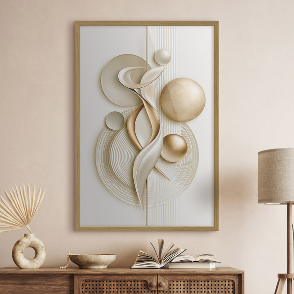 Poster Abstrakte Figur mit Kugeln, Posters Abstraktion, f50860wo : Uwalls