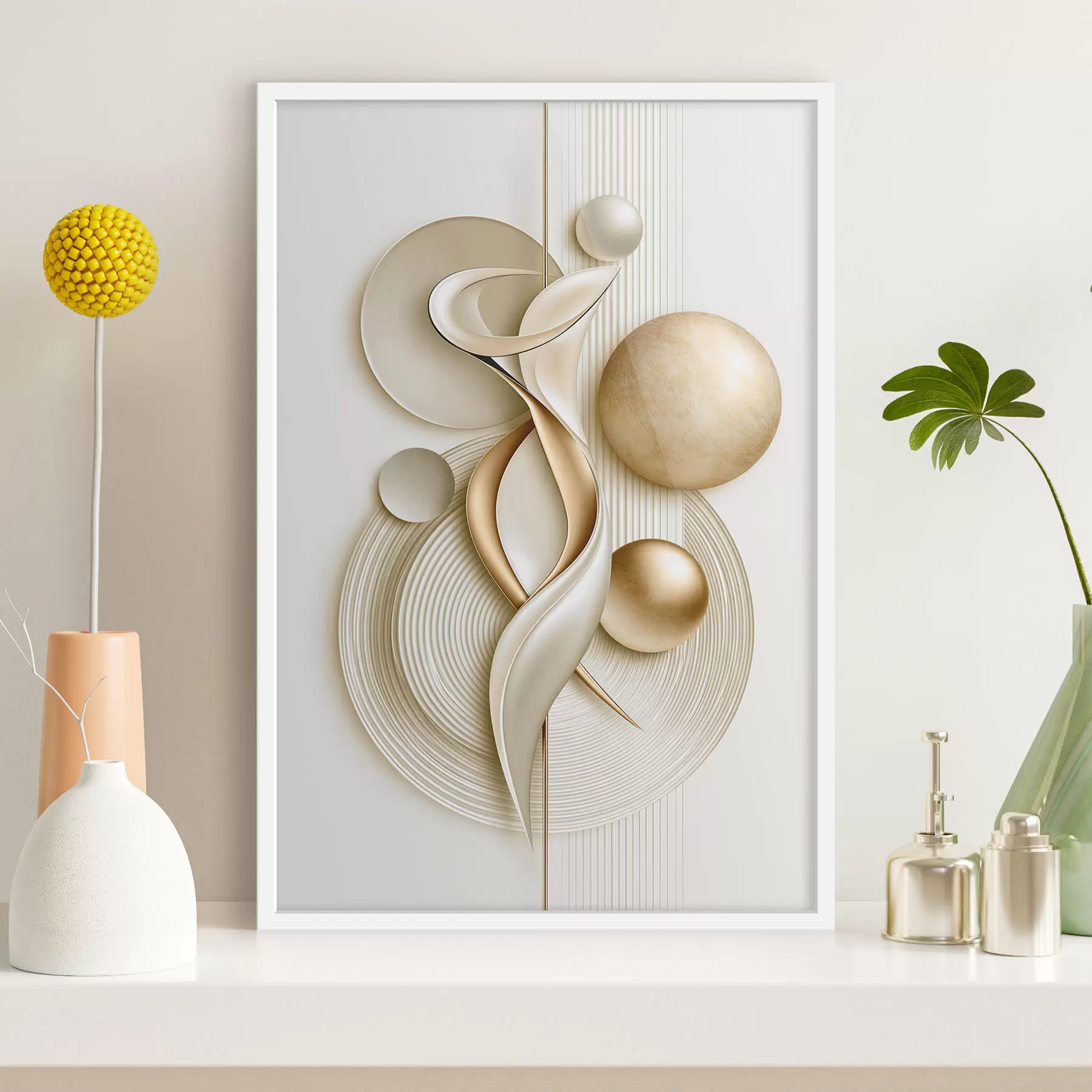 Fototapete Abstrakte Figur mit Kugeln f50860