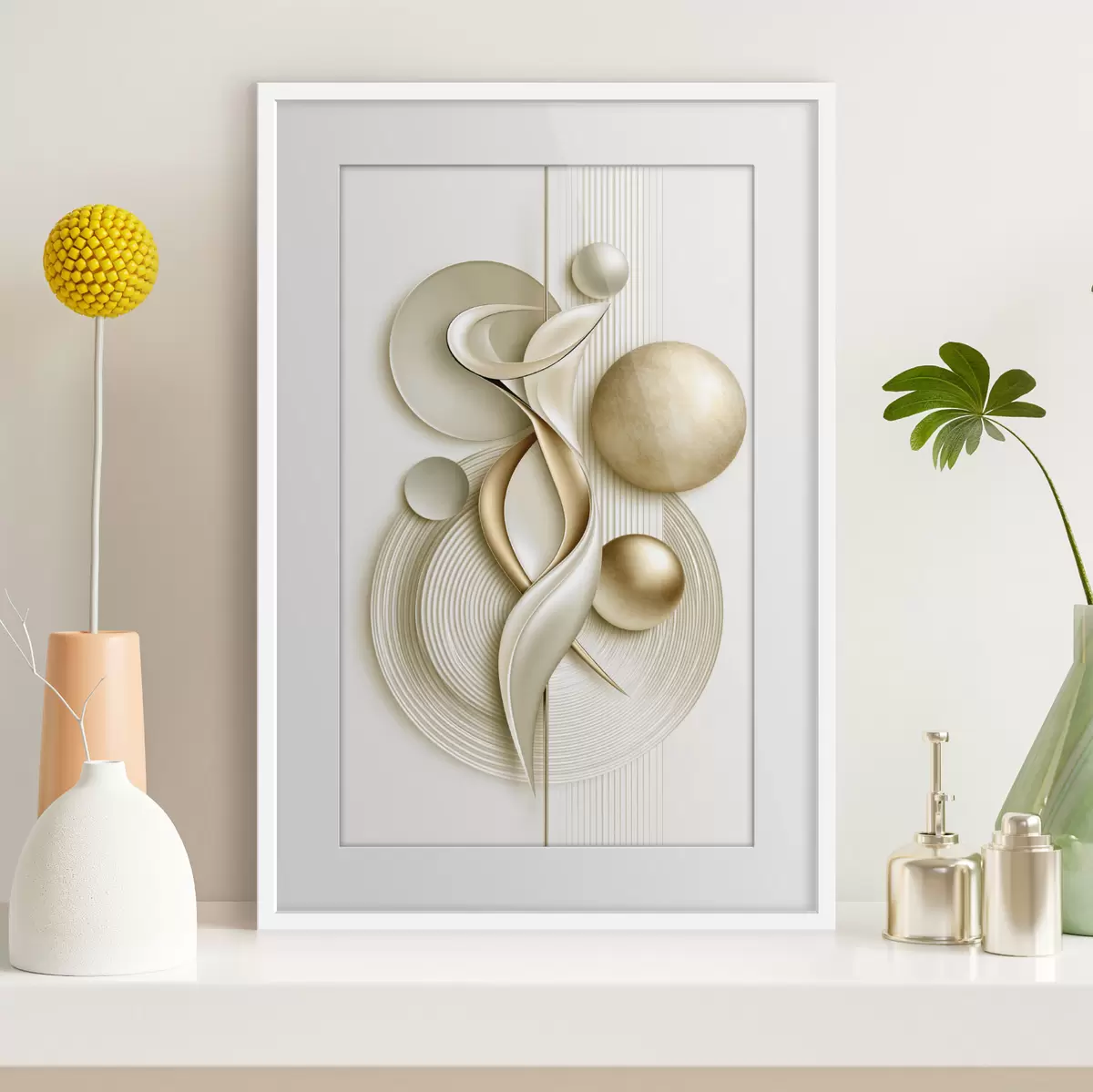 Poster Abstrakte Figur mit Kugeln f50860