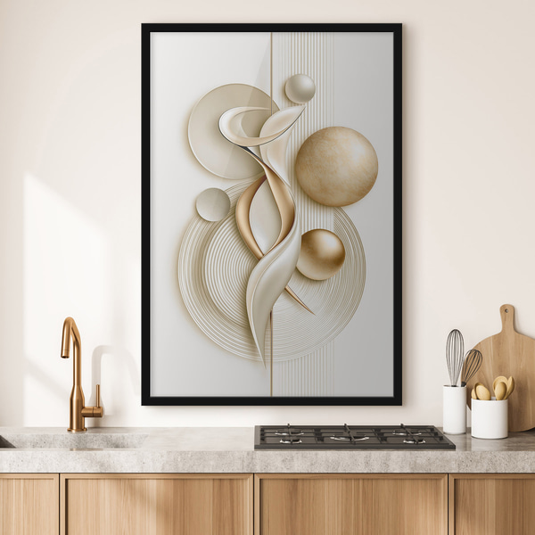 Poster Abstrakte Figur mit Kugeln, Posters Abstraktion, f50860bk : Uwalls
