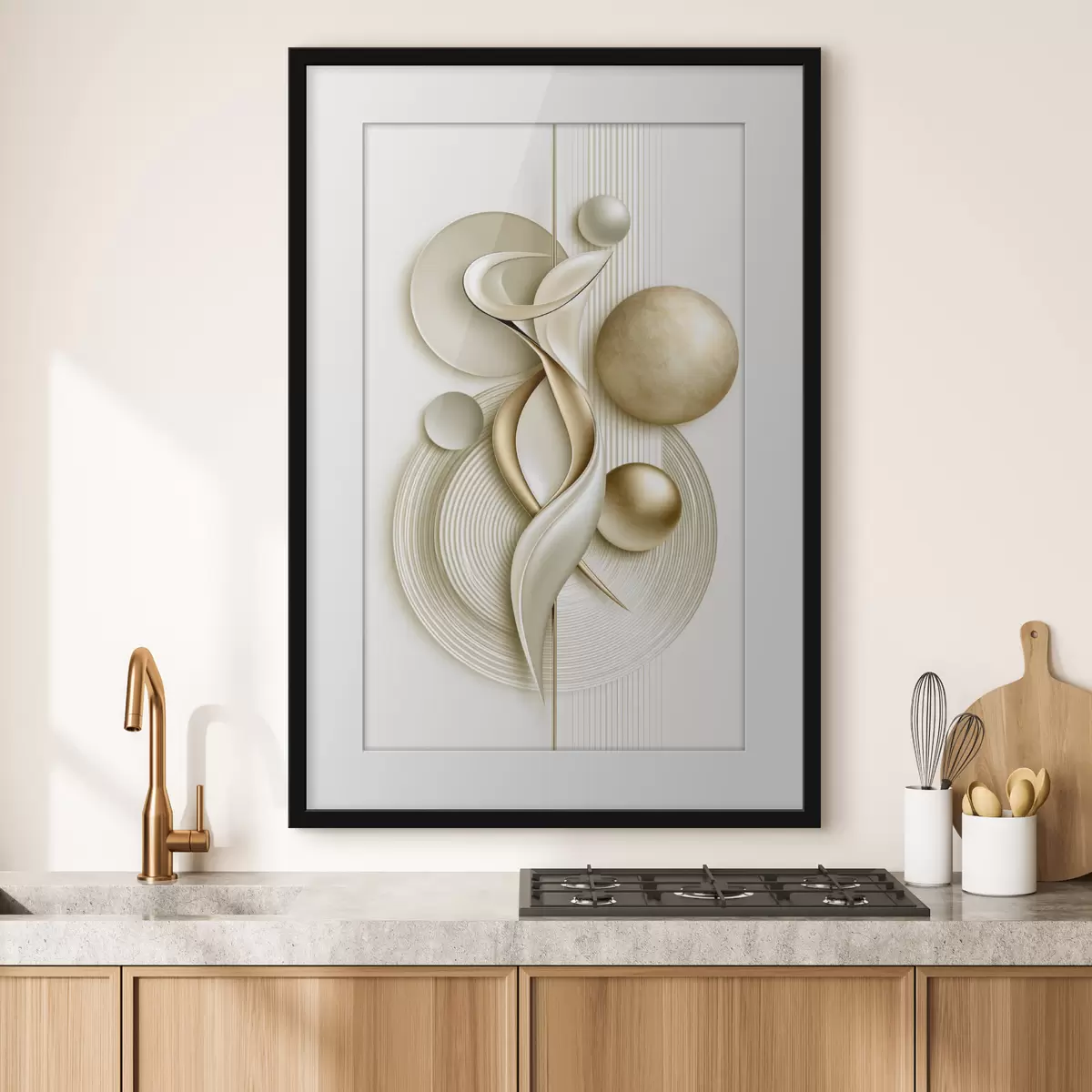 Poster Abstrakte Figur mit Kugeln f50860