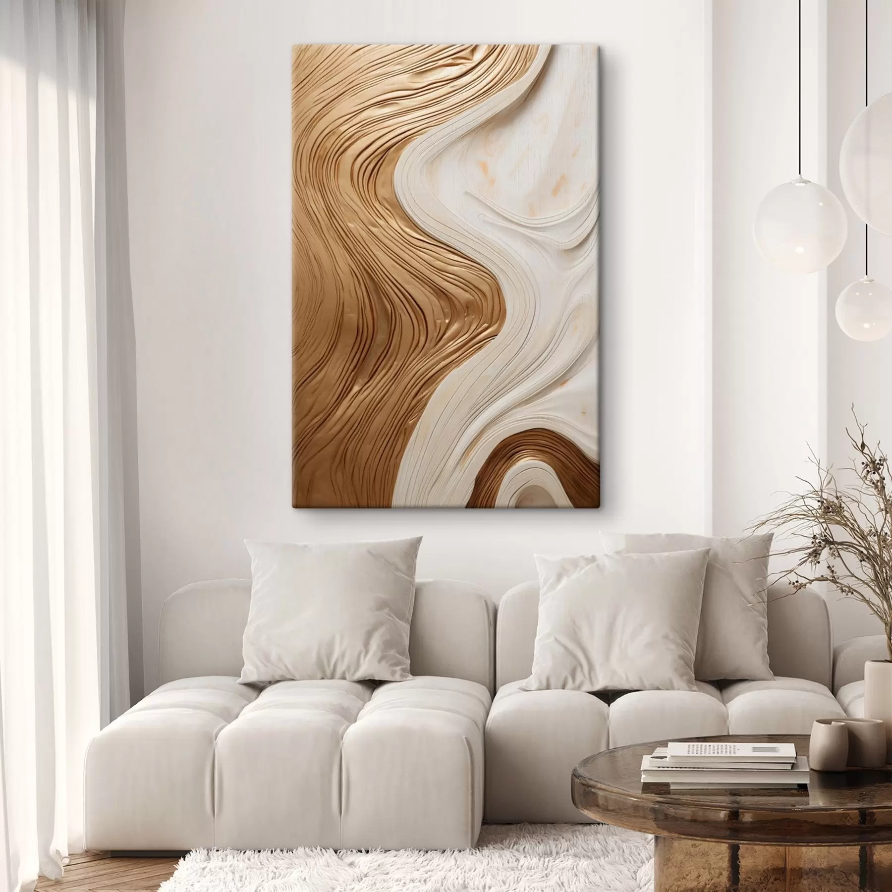 Wandbilder Abstrakte Wirbellinien, die eine strukturierte, moderne, minimalistische Kunst schaffen s50962