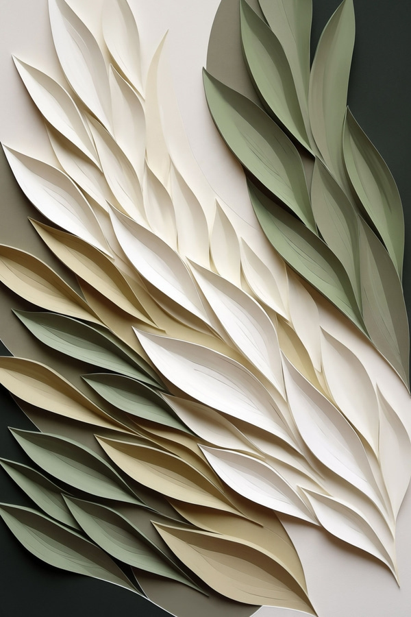 Poster Abstrakte Blätter vor grünem Hintergrund, mit vielschichtigen Texturen und Schatten, Posters Natur, f50976wo : Uwalls
