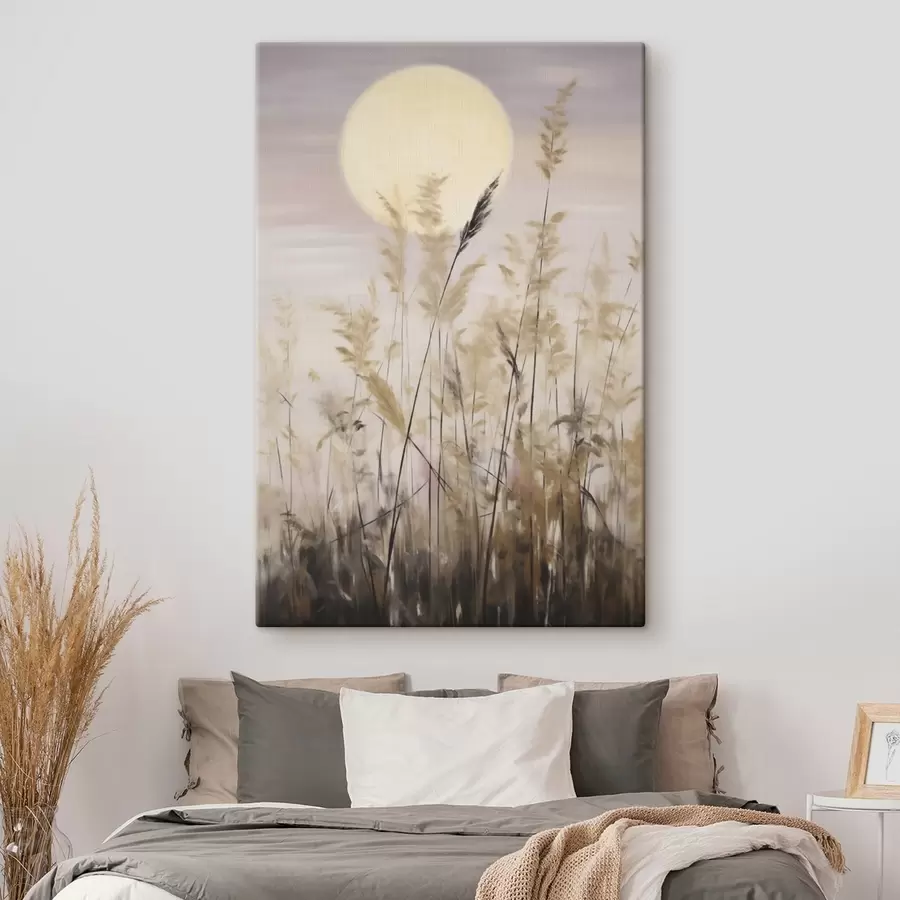 Wandbilder Mond über Wiesenhalmen s50985