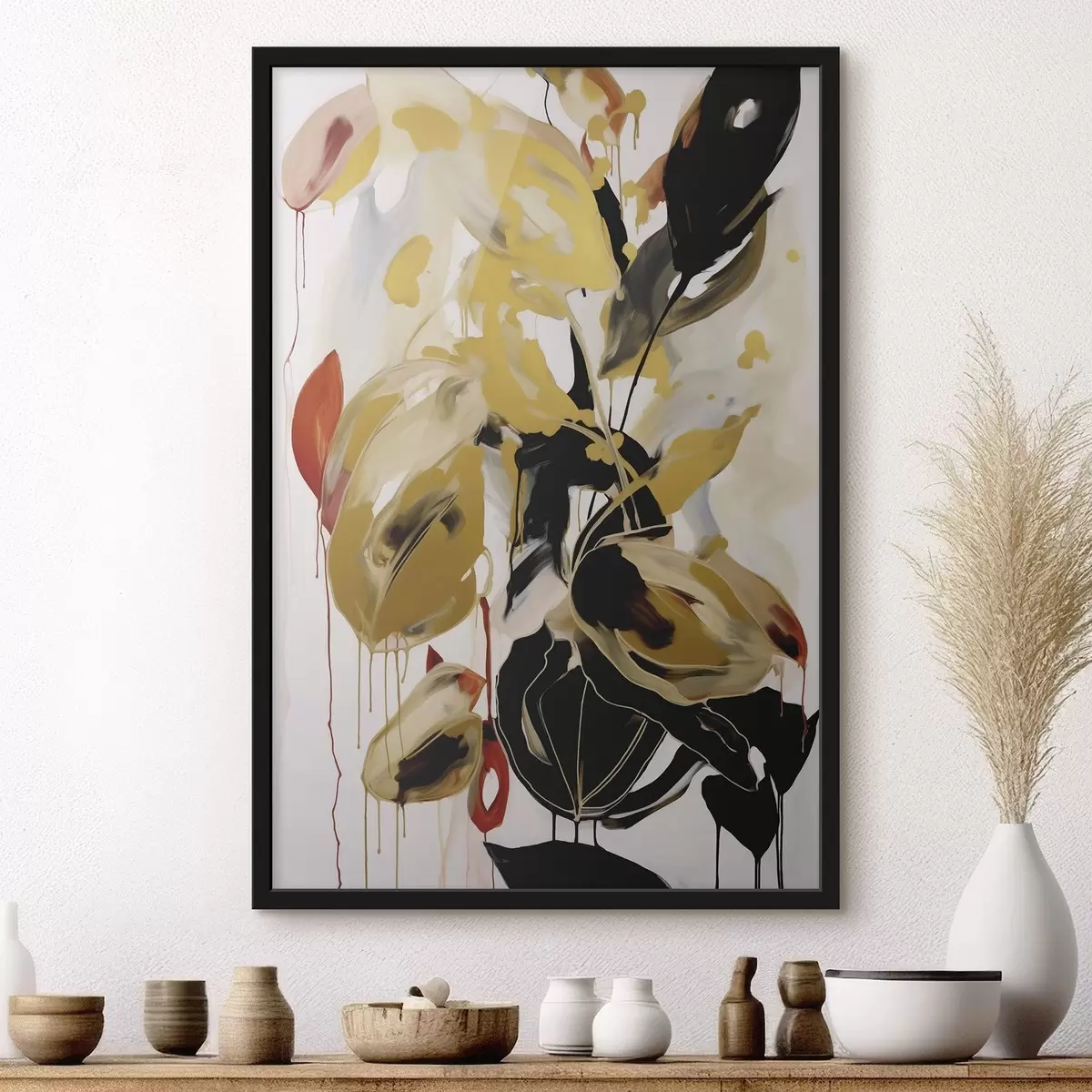 Poster Chaotische Abstraktion, Nachahmung der Malerei f50984