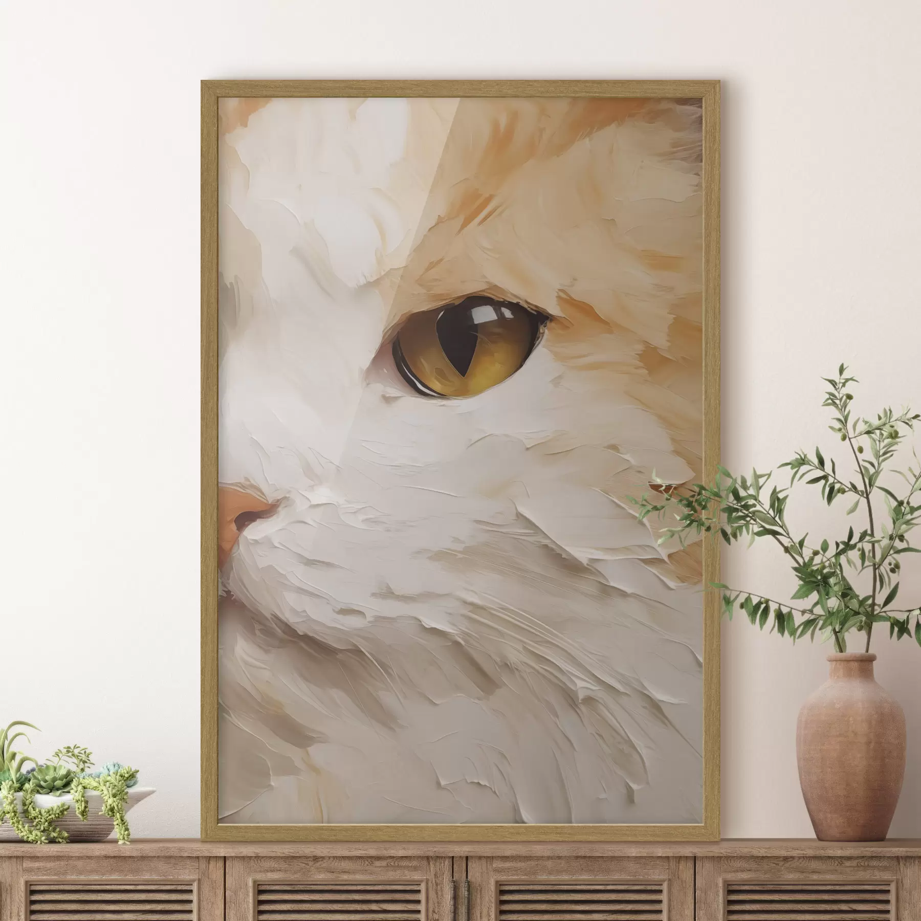 Fototapete Katze, Gemäldeimitation f50988