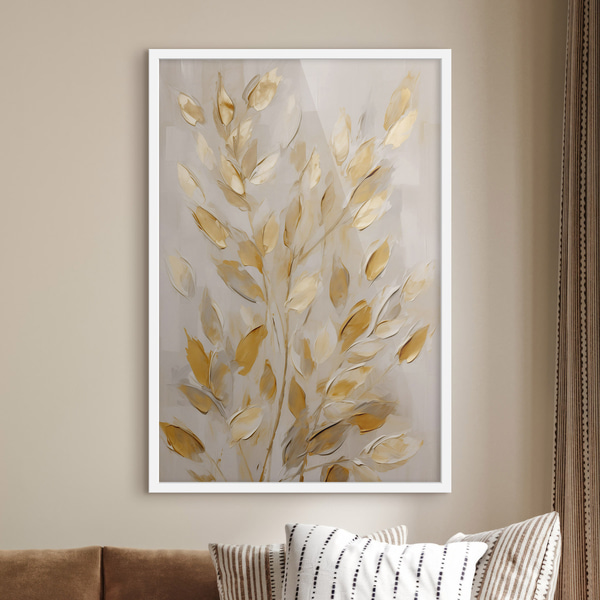 Poster Abstraktes Blattwerk, Imitationsmalerei, Poster Einzigartig, f50994wh : Uwalls
