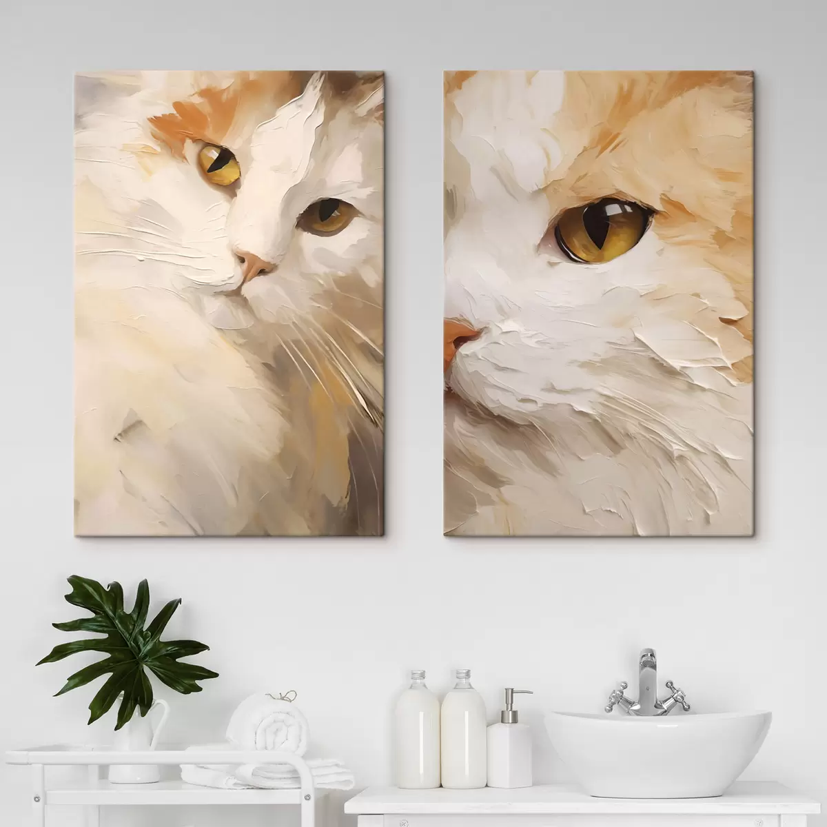 Wandbilder Katze, Gemäldeimitation m31063