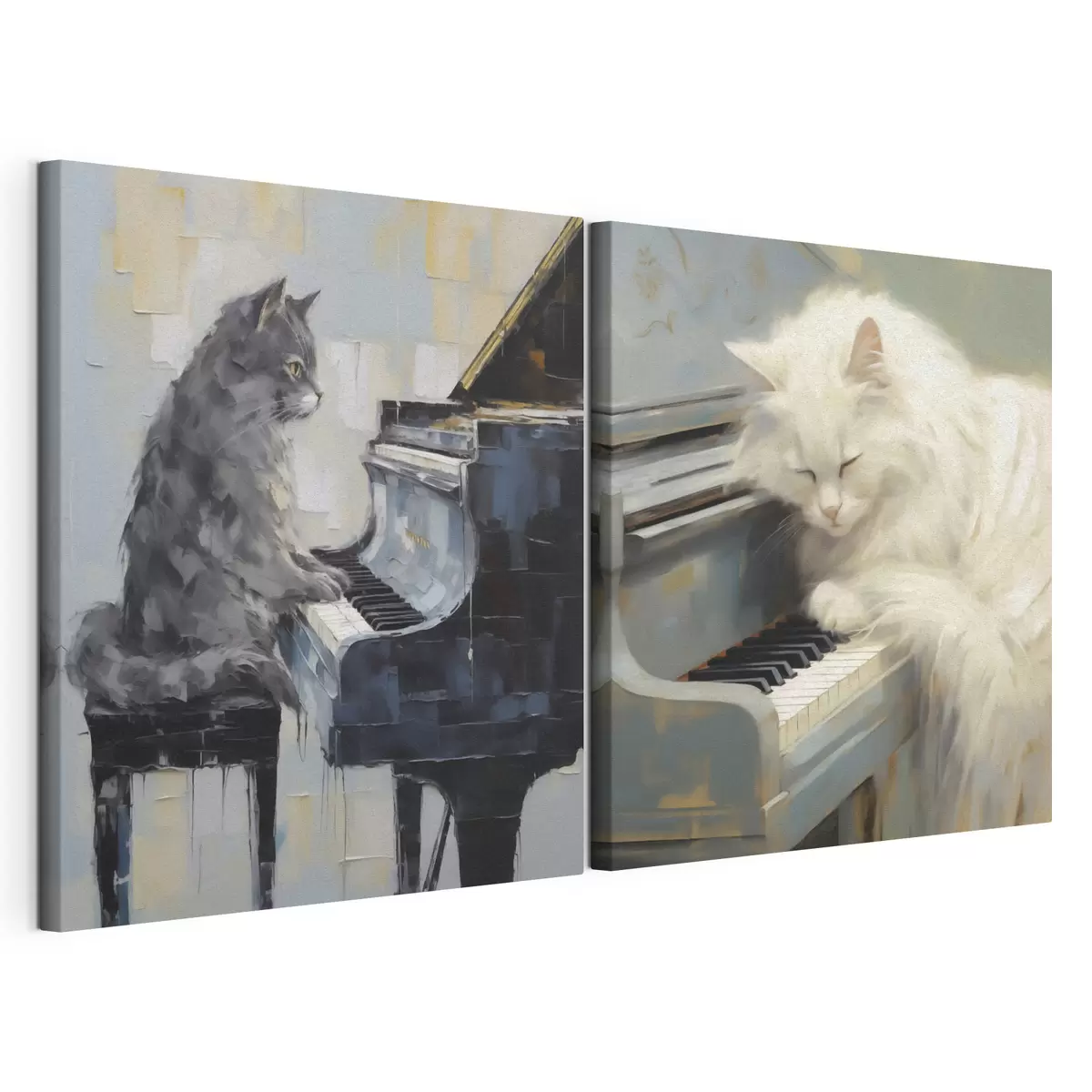Wandbilder Katze und Klavier, Imitationsgemälde m31064